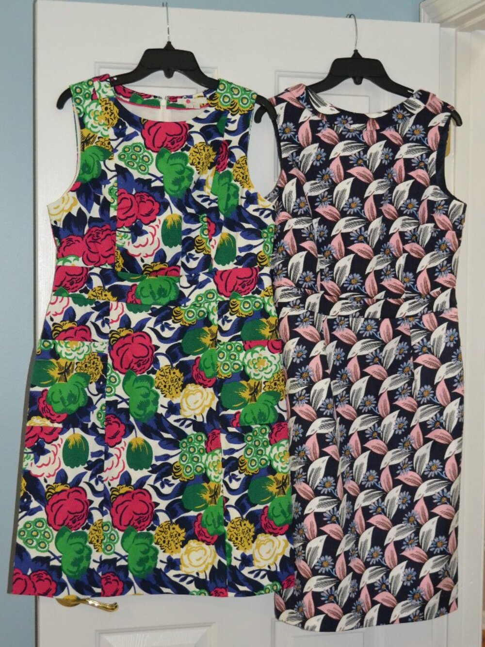 Boden LOT of 2 Sleeveless Retro Pocket Shift & Martha Collared Dress, sz 10L